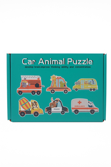 Puzzle Educativ pentru Copii – Car Animal Puzzle – Modele Diferite, 18x12cm [3]