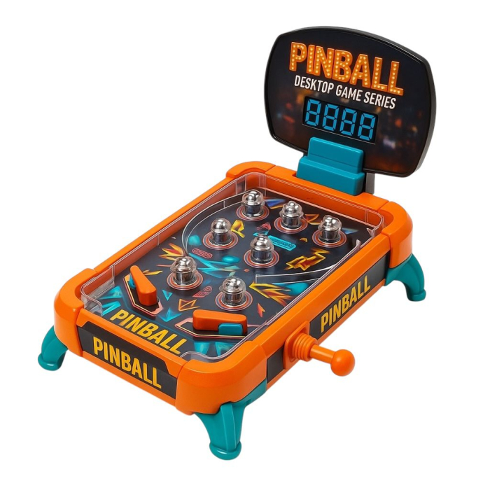Joc Pinball de Masa Arcade Neon Series – Flipper Lumini LED Sunete Scorul Digital Copii 4+ [2]