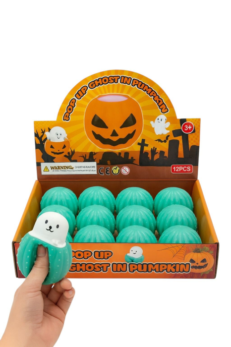 Jucarie Antistres Dovleac Vrajit Pop-Up Catelus – Gniotek Squishy Moale Copii 3+ [2]