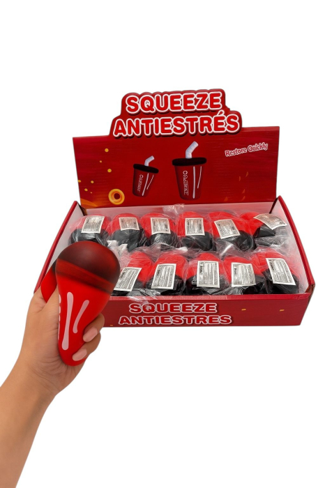 Jucarie Antistres Pahar Bautura Racoritoare – Squeeze Rosu Moale Restore Quickly Gniotek [2]