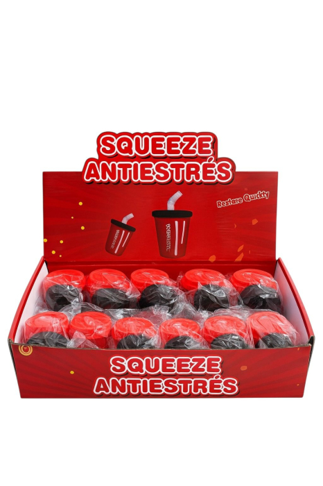 Jucarie Antistres Pahar Bautura Racoritoare – Squeeze Rosu Moale Restore Quickly Gniotek [1]