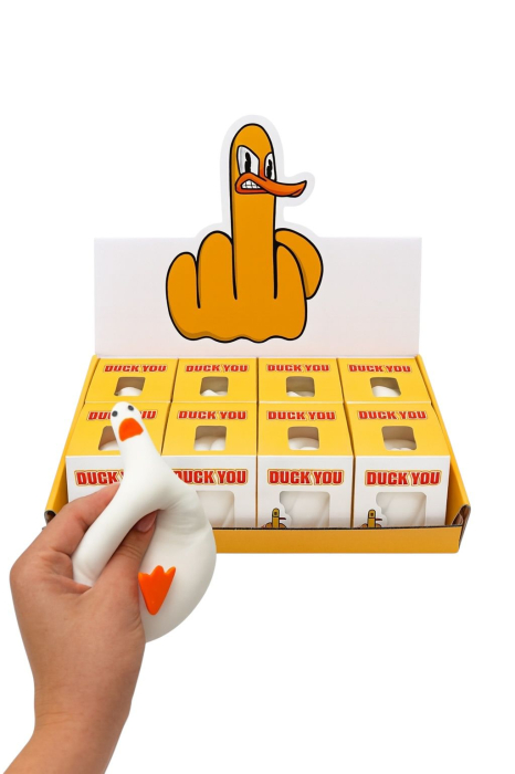 Jucarie Antistres Rata Gest Obraznic – Duck You Figurine PVC Cadou Inedit [2]