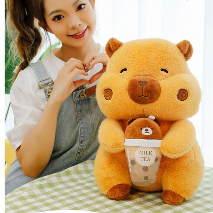 Jucărie din pluș Capybara Adorabilă, 30 cm – Cu Fălcuțe Pufoase și Frappe, Moale și Drăgălașă  [4]