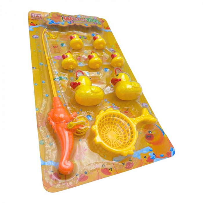 Jucarie interactiva de baie pentru copii – ratuste si undita de pescuit, 9 piese,  [3]