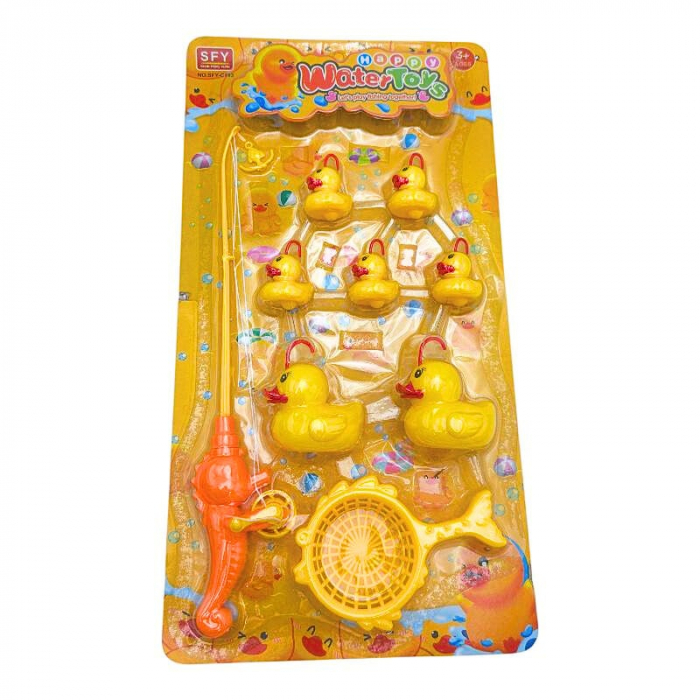 Jucarie interactiva de baie pentru copii – ratuste si undita de pescuit, 9 piese,  [2]