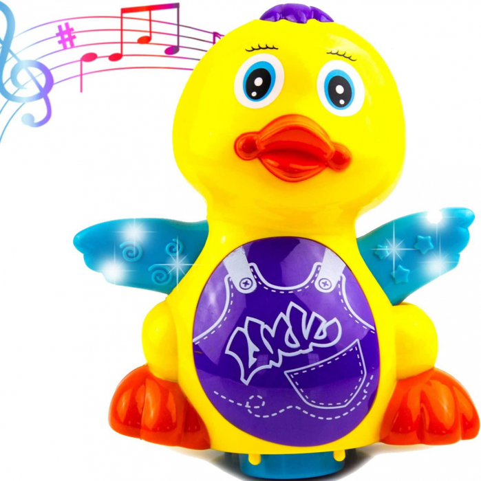 Jucărie interactiva Ratusca dragalasa cu sunete si lumini, Duck Amusing, 17×11×11cm, +3ani ,  [4]