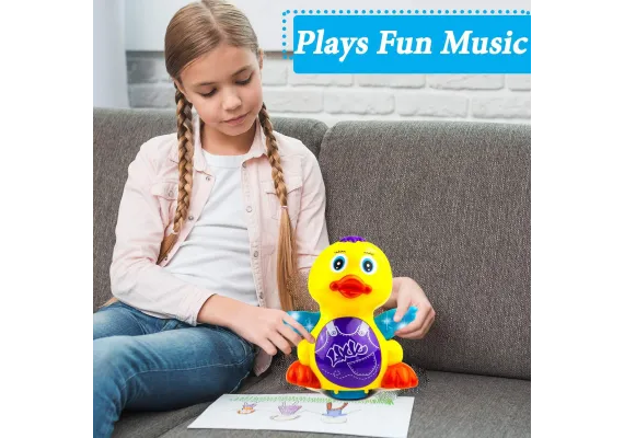 Jucărie interactiva Ratusca dragalasa cu sunete si lumini, Duck Amusing, 17×11×11cm, +3ani ,  [1]