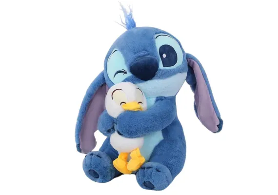 Jucărie Plus Animaluț Adorabil Albastru cu Rățușcă în Brațe – 28 cm  [1]