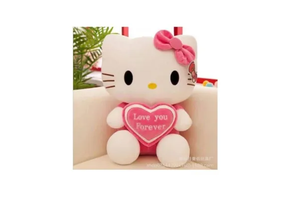 Jucărie Plus Pisicuță Adorabilă cu Inimioară – Roz, 20 cm  [1]