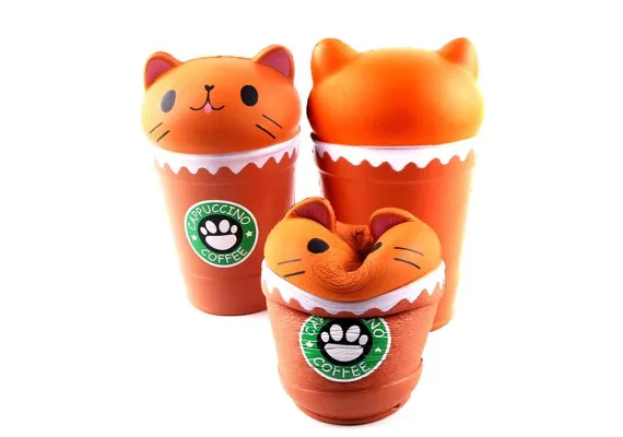 Jucarie Squishy Antistres – Pisicuta Capuccino, Moale si Relaxanta, pentru Copii si Adulti,  [1]