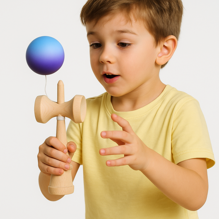 Kendama din lemn cu bilă degrade– jucărie educativă pentru copii [2]