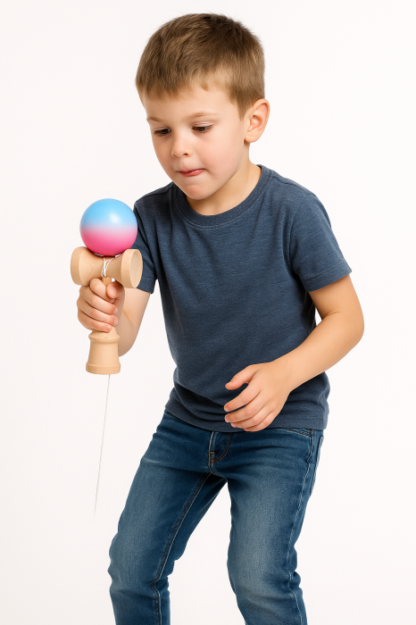 Kendama din lemn cu bilă degrade  – jucărie educativă pentru copii [2]