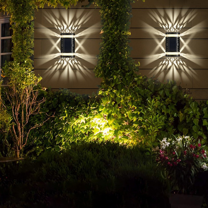Lampa solara LED decorativa cu lumina bidirectionala ,  IP65, 1.2V, 600mah, 15.1 x 9 x 6 cm, material ABS, alb rece [4]