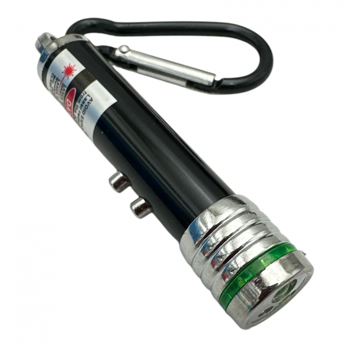 Lanterna breloc cu 2 LED-uri si laser pointer – gadget multifunctional compact si practic,  [5]