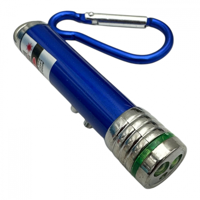 Lanterna breloc cu 2 LED-uri si laser pointer – gadget multifunctional compact si practic,  [2]