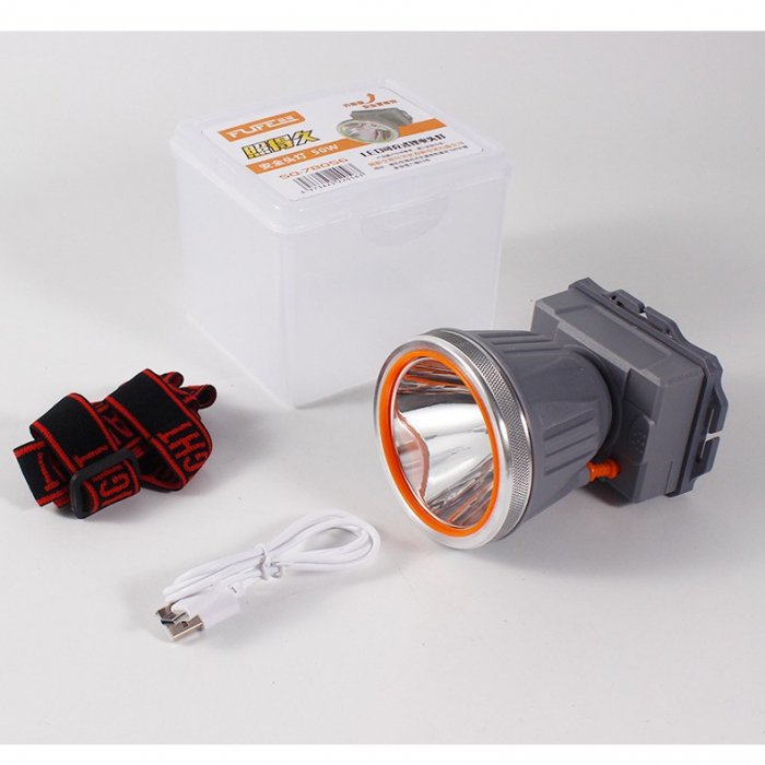Lanterna LED de Montat pe Cap, , cu Raza Lunga de Zoom, Reincarcabila USB, Far Telescopic, Rezistent la Apa, Reglabil, pentru Pescuit in Aer Liber, Camping, Lumina Puternica, Lanterna, 10.5x8x6.5 cm,  [7]