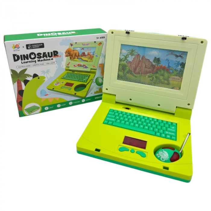 Laptop jucarie cu dinozauri, sunet si lumini, multicolor, 19x3.8x15.7 cm – ideal pentru copii,  [2]