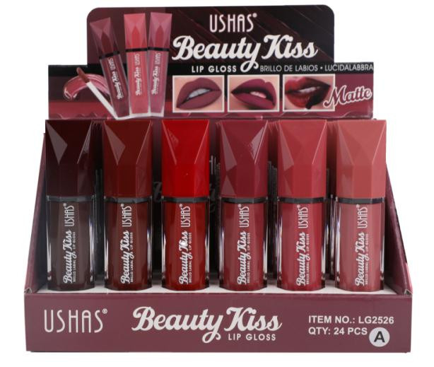 Lip Gloss Mat USHAS Beauty Kiss 8g – Buze Catifelate cu un Finish Elegant  [3]