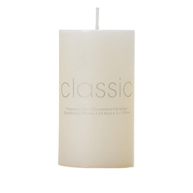 Lumanare Decorativa, , din Parafina, Cilindrica, Fara Fum si Fara Parfum, 5 x 10 cm, 190 g, Ardere 24h, Ivory Alb [1]