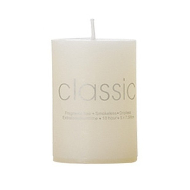 Lumanare Decorativa, , din Parafina, Cilindrica, Fara Fum si Fara Parfum, 5 x 7.5 cm, 130 g, Ardere 36h, Ivory Alb [1]