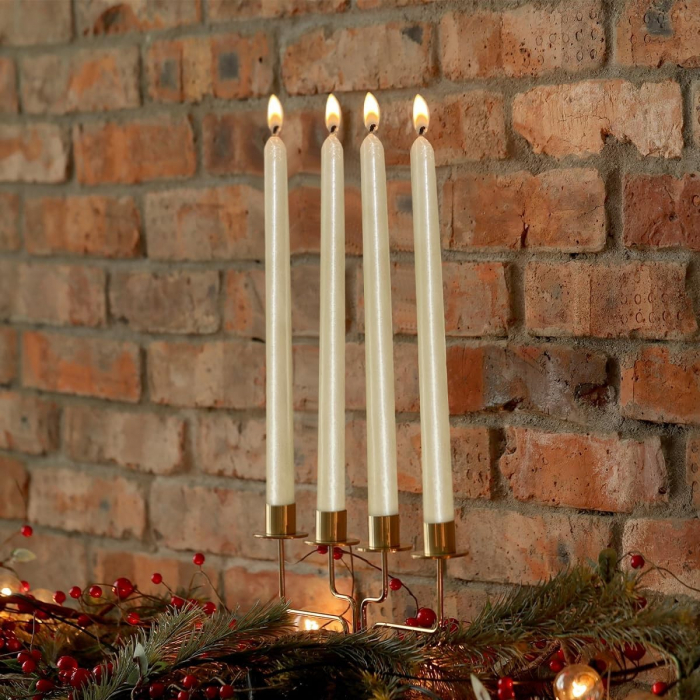 Lumanare Decorativa, , pentru Masa, 25 cm, din Parafina, fara Fum, Ardere 7.5h, Alb [4]