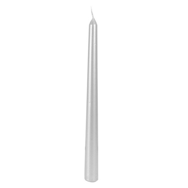 Lumanare Decorativa, , pentru Masa, 25 cm, din Parafina, fara Fum, Ardere 7.5h, Argintiu [1]