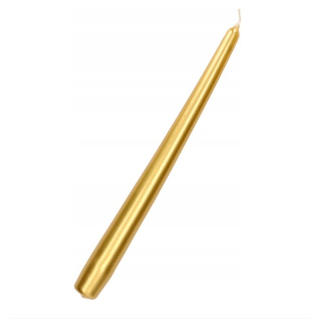 Lumanare Decorativa, , pentru Masa, 25 cm, din Parafina, fara Fum, Ardere 7.5h, Auriu [1]