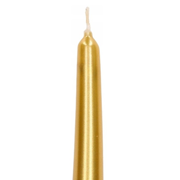 Lumanare Decorativa, , pentru Masa, 25 cm, din Parafina, fara Fum, Ardere 7.5h, Auriu [4]