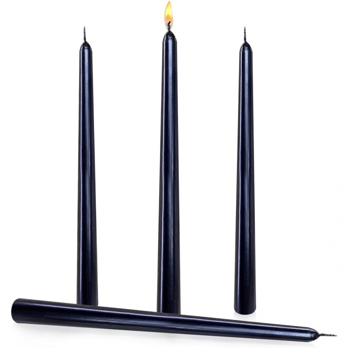 Lumanare Decorativa, , pentru Masa, 25 cm, din Parafina, fara Fum, Ardere 7.5h, Negru [5]