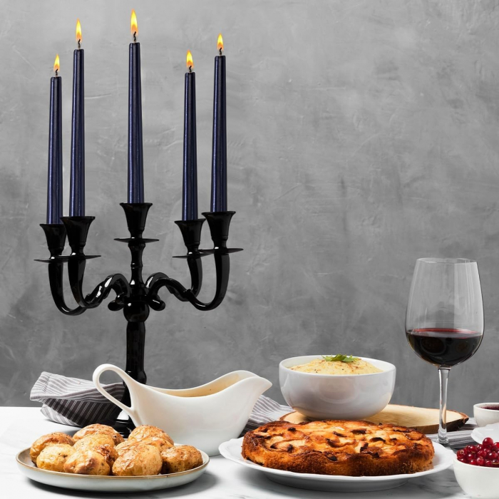 Lumanare Decorativa, , pentru Masa, 25 cm, din Parafina, fara Fum, Ardere 7.5h, Negru [4]