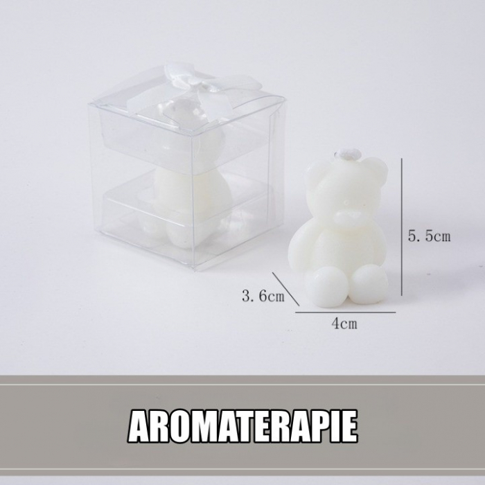 Lumanare Parfumata, , Model Ursulet, Alba, Aromaterapie, 5.5x3.6x4 cm [2]