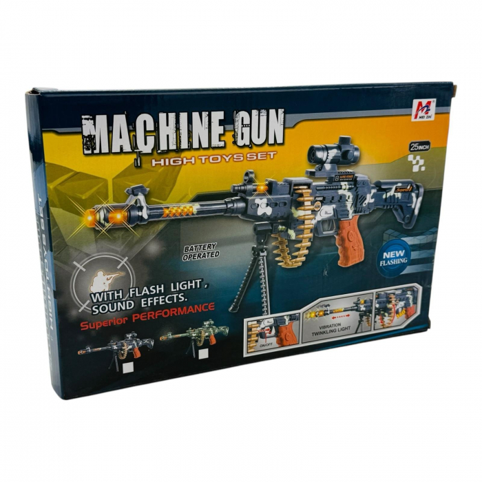Machine Gun - Mitraliera de Jucarie cu Lumini si Sunete, 61 cm  [3]