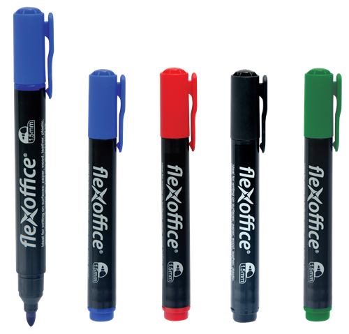 Marker permanent Flexoffice Negru– scriere durabila si precisa pe orice suprafata,  [2]