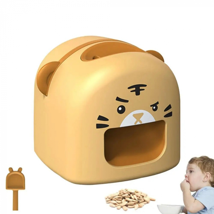 Mașină de Decojit Semințe, , Mini Deschizător, Model Tigru, Incarcare USB, 9.7x10x8.6 cm, Portocaliu [3]