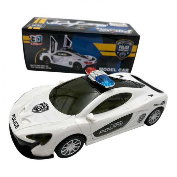 Masina de politie din metal – jucarie rezistenta pentru copii, design realist, Calitate Superioara,  [2]