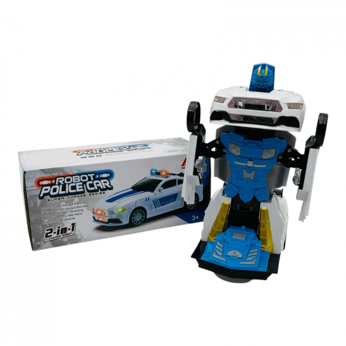 Masina de Politie Transformabila 2-în-1 - Robot si Vehicul Intr-o Singura Jucarie  [2]