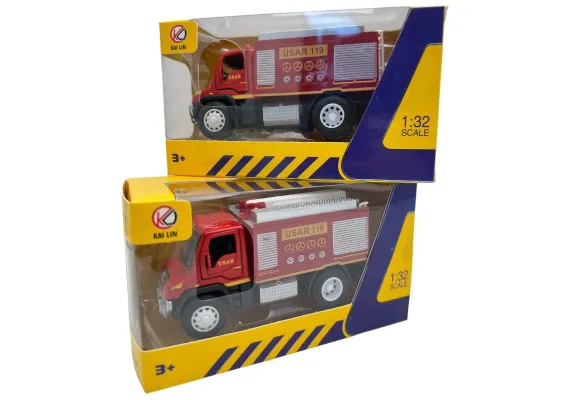 Masina de pompieri de jucarie, modele combinate, dimensiuni 13x6 cm – vehicul de interventie pentru copii, design realist,  [1]