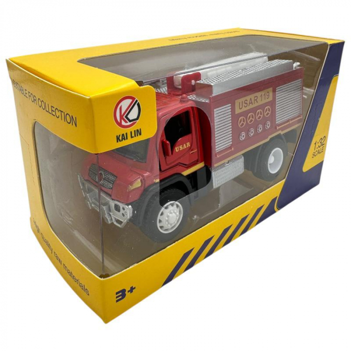Masina de pompieri de jucarie, modele combinate, dimensiuni 13x6 cm – vehicul de interventie pentru copii, design realist,  [4]
