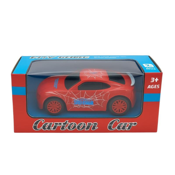 Masinuta Cartoon Car Metal Spiderman – Design Sportiv Rosu Pull Back Copii 3+ [2]