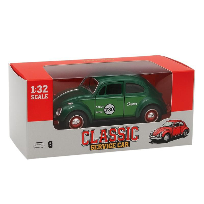 Masinuta Clasica Volkswagen Beetle Metalica Die-Cast – Scara 1:32 Pull Back Copii 3+ [2]