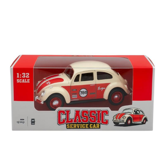 Masinuta Clasica Beetle Metalica Die-Cast – Scara 1:32 Pull Back Copii 3+ [2]