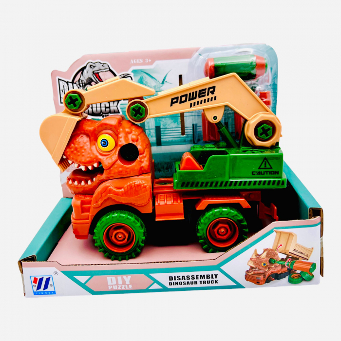 Masinuta Dinosaur Truck, DIY, multicolor, diverse modele, +3ani, 20×16×10cm,   [4]