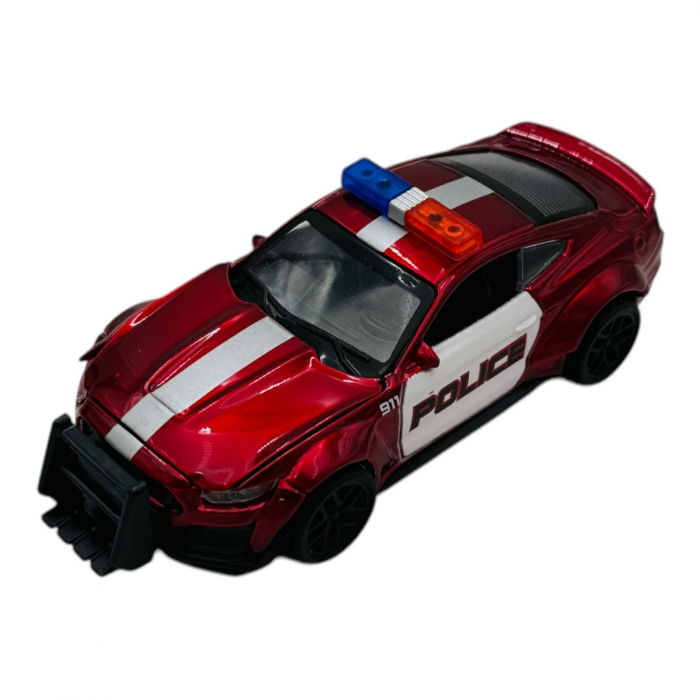Mașinuță Metalică de Poliție cu Capotă Ridicată, 15×7.5×6.5 cm – 2 Culori Disponibile  [4]