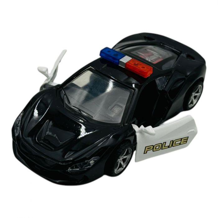 Mașinuță Metalică de Poliție cu Uși Deschise, 15×7.5×6.5 cm – 2 Modele Disponibile  [5]
