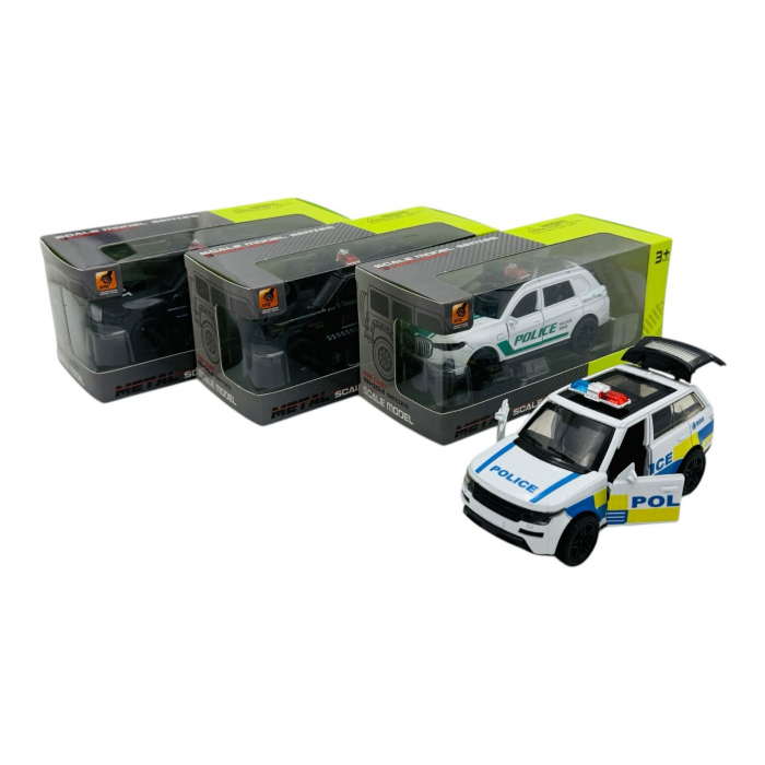 Mașinuță Metalică de Poliție SUV cu Uși Deschise, 15×7×6.5 cm – Modele și Culori Variate  [3]
