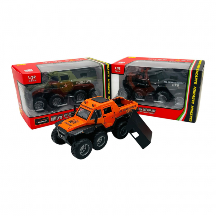 Mașinuță Off-Road 6x6 Metalică, Scara 1:32, Sunete și Lumini, Model All Terrain Vehicle  [4]