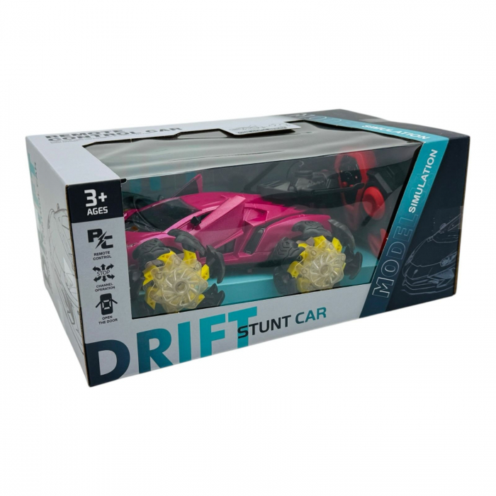 Masinuta RC Drift Stunt Car cu Telecomanda, Efecte Luminoase si Fum, 29.5 cm  [3]
