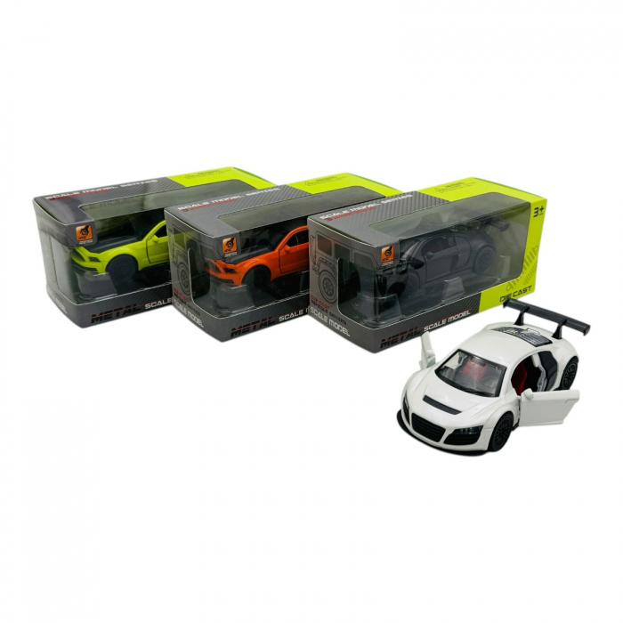 Mașinuță Sport Metalică cu Uși Deschise, 15×7.5×6.5 cm – Modele și Culori Variate  [2]