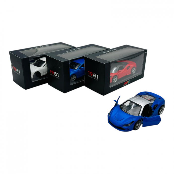 Mașinuță Sport Metalică cu Uși Deschise, 15×7.5×6.5 cm – Modele și Culori Variate  [4]
