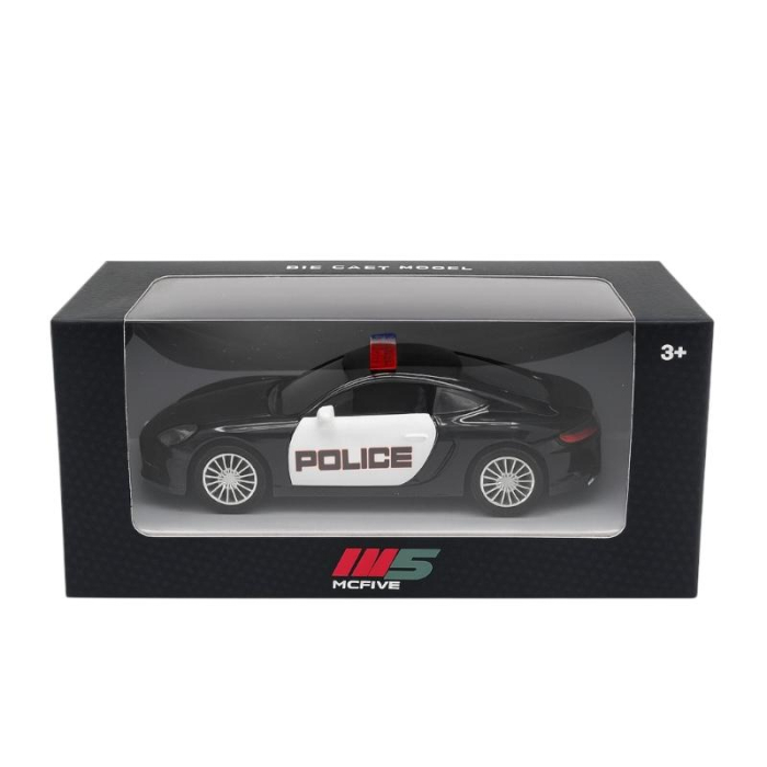 Masinuta Sport Police Metalica Neagra – Scara 1:32 Pull Back Lumini Sunete Copii 3+ [1]